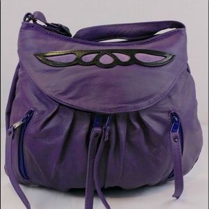 ACE LEATHER GOODS Purple Bohemian/Hobo/Shoulder Bag/Purse Secret Hidden pocket